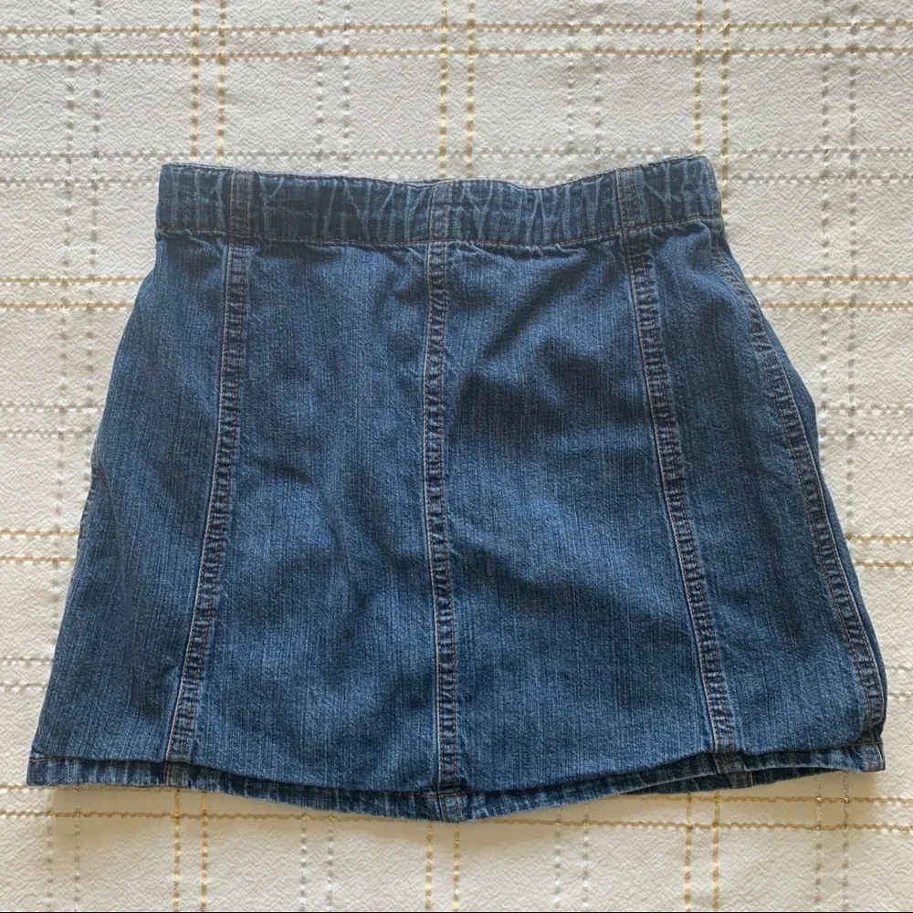 Gap Kids Denim Snap Front Denim Skirt, Size 7